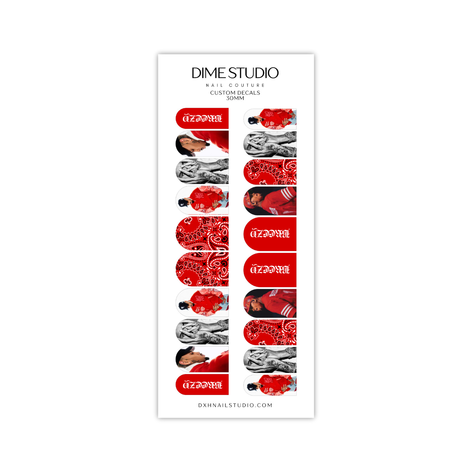 Chris Brown Nail Decals Breezy Bowl Red Bandana Water Transfer Nail Wraps