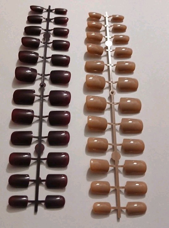 2 New Sets of 24 Press-On Nails Size Short Square Round Glossy