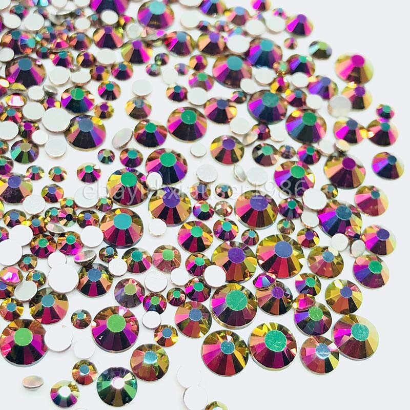 Metallic Color Crystals Glass Flatback Nail Art Rhinestones Clothes Decorations