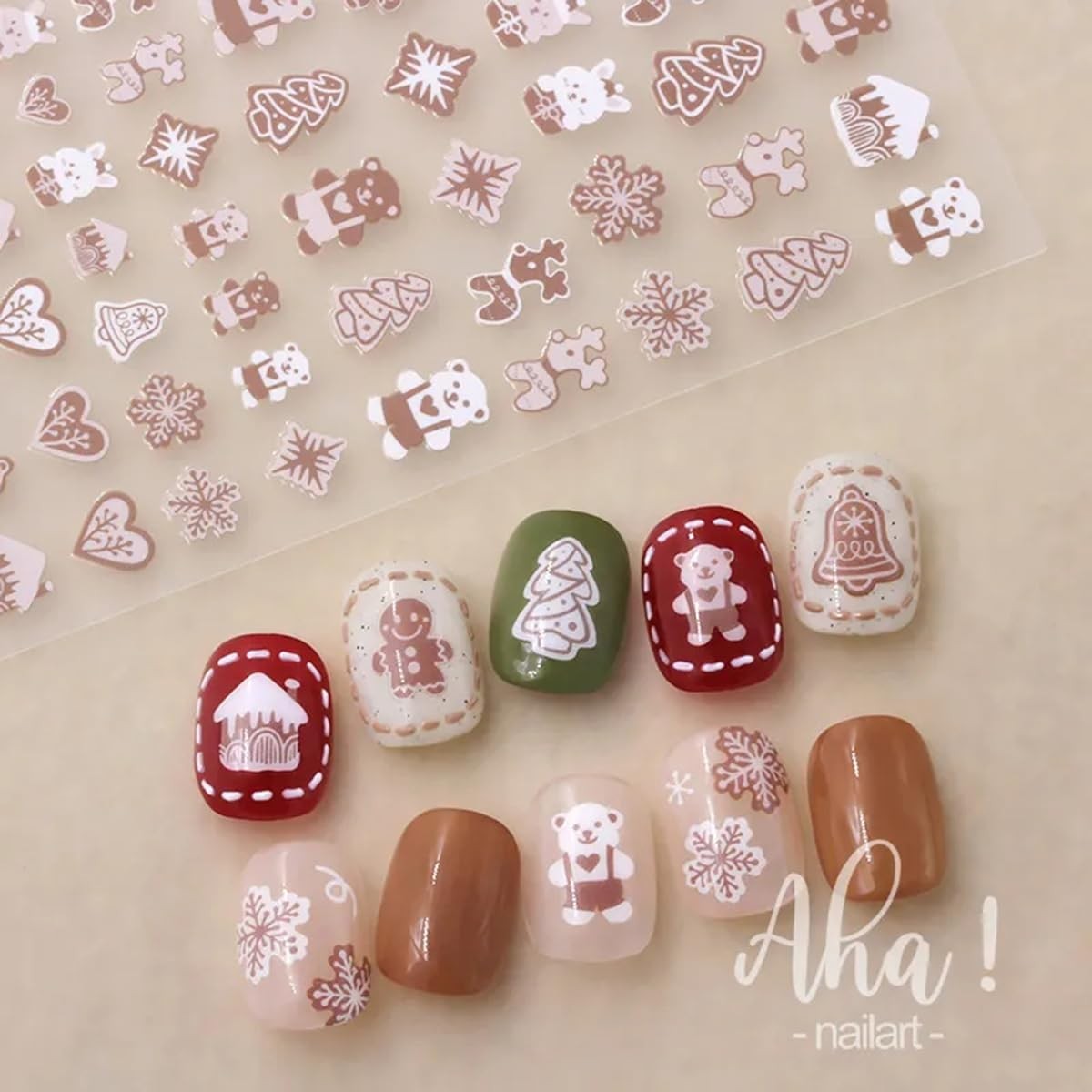 Christmas Nail Stickers Winter Snowman Snowflake Nail Art Stickers 8PCS Elk S…