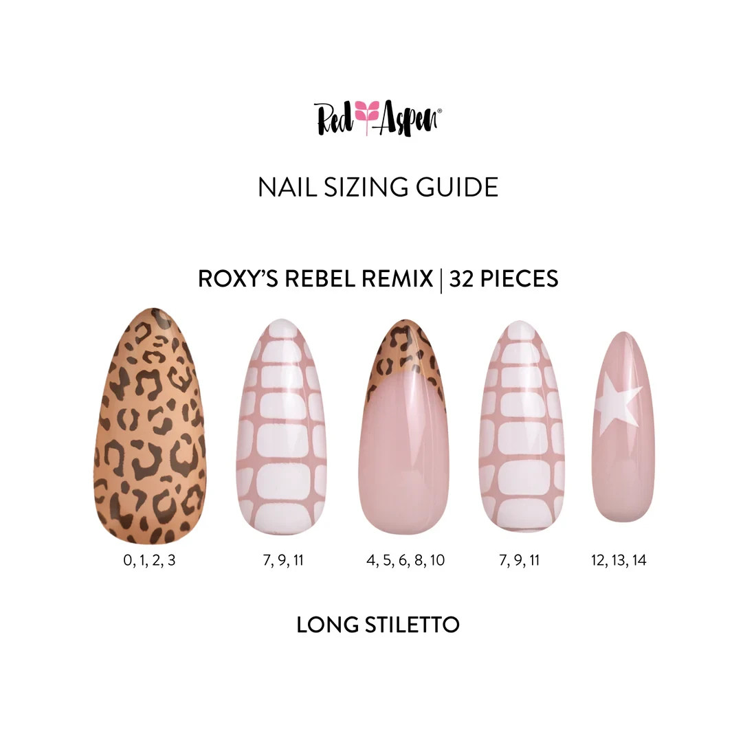 Red Aspen Press On Nails- Roxy’s Rebel Remix-Long Stiletto-Leopard
