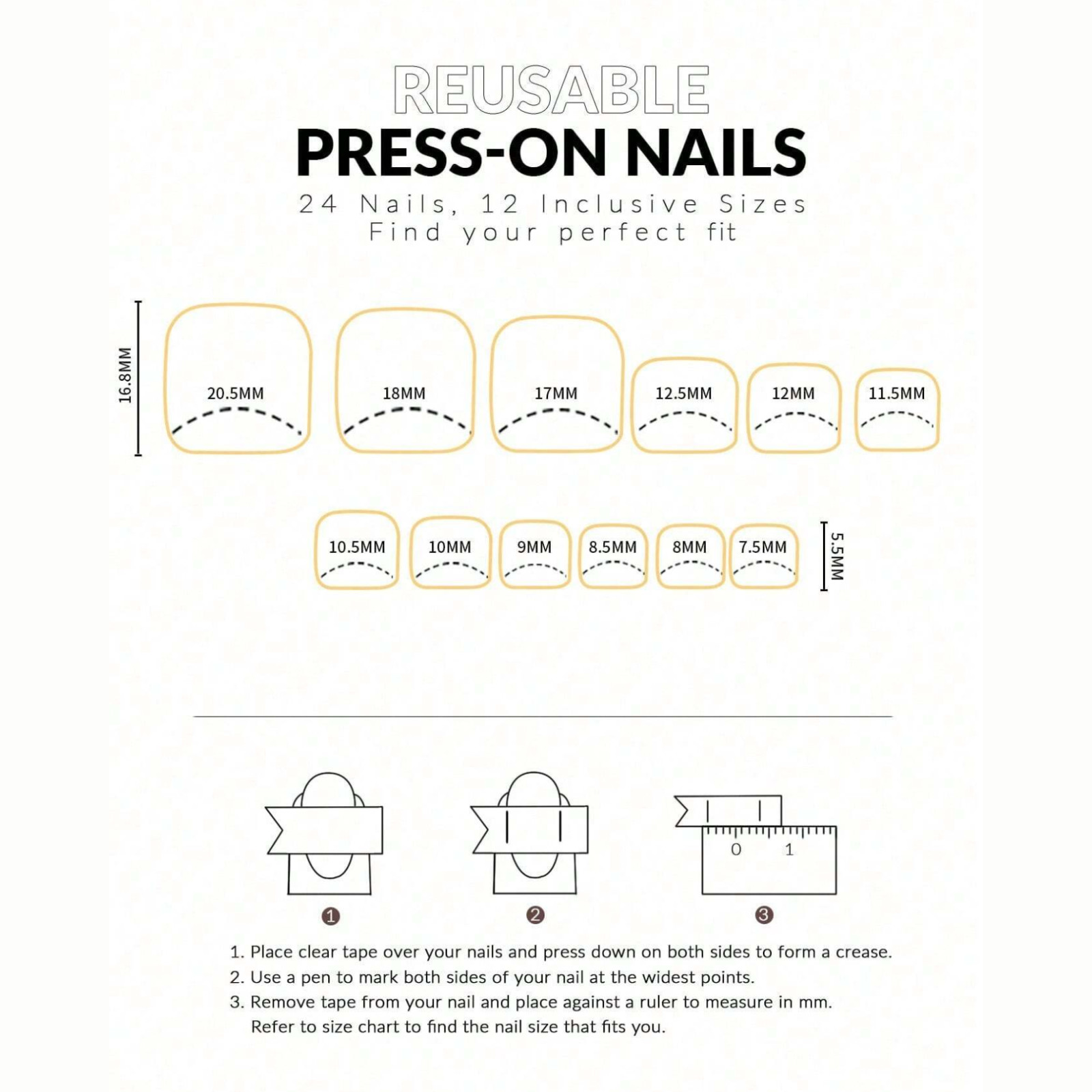 French Tip Press on Nails Short Square Fake Nails Nude False Nail Manicure Set