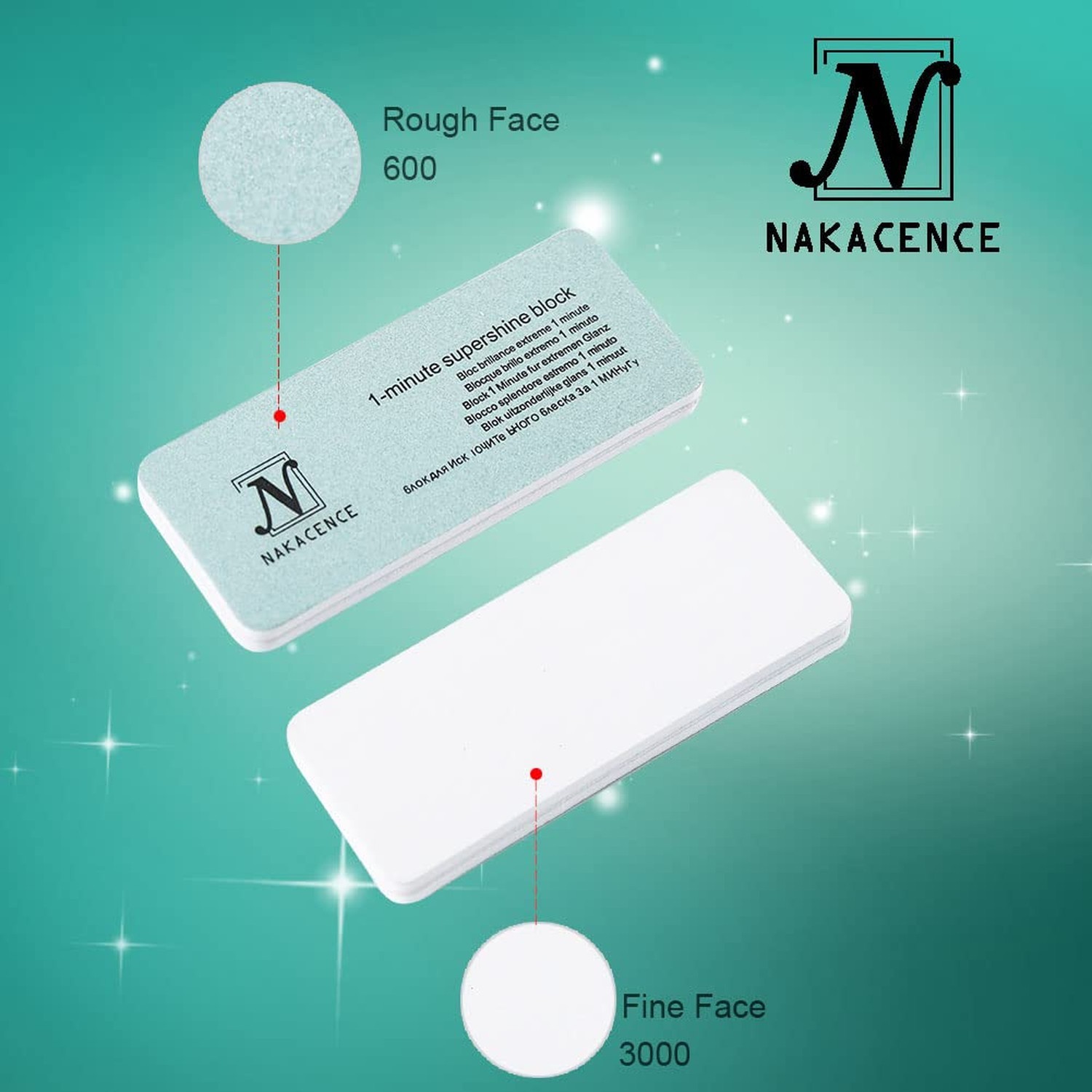 Nail Shiner Buffer with Double Sides Professional Nail Buffer Block 600/3000 …