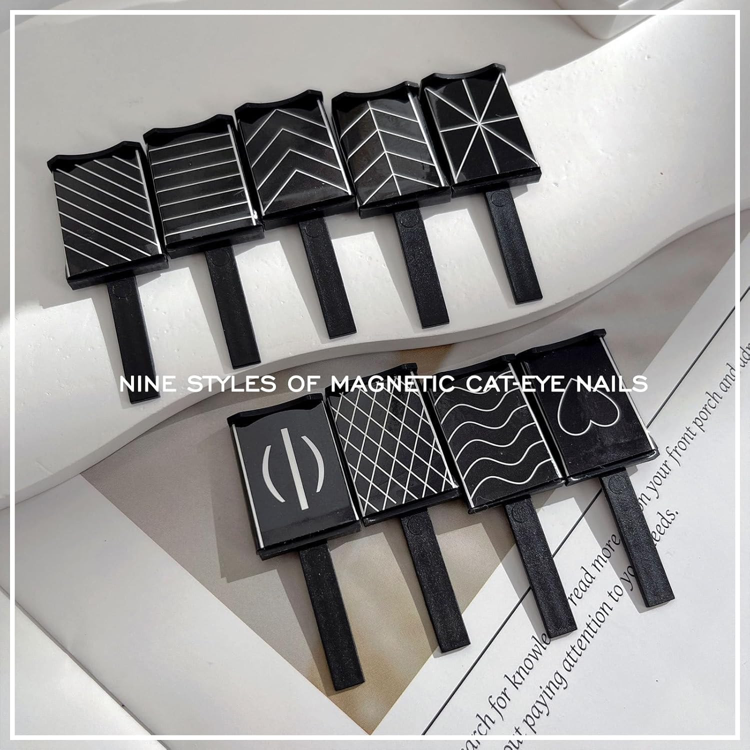 60Pcs Cat Eye Nail Magnet for Nail Art, Cat Eye Gel Nail Polish Magnet Strong Ma