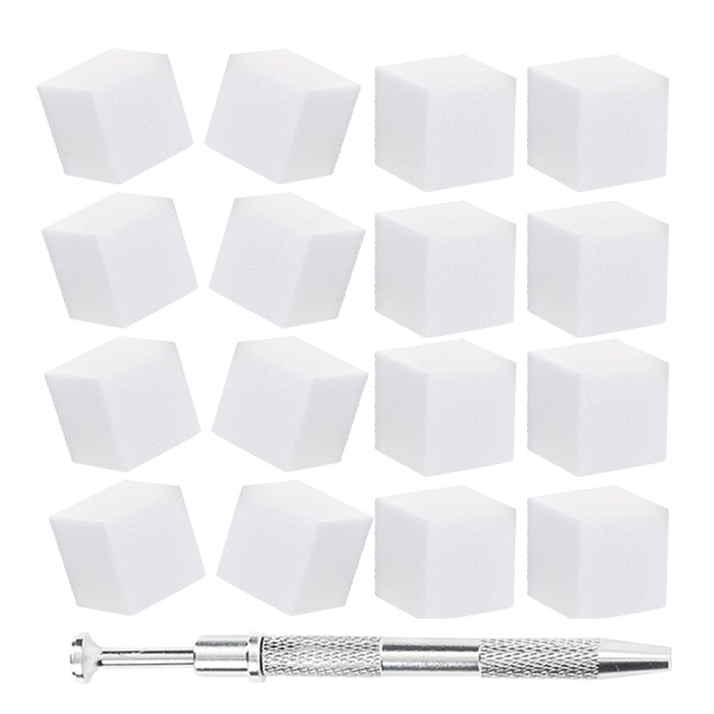 1 Set Durable Latex Nail Sponges for Nail Art with Stainless Steel Pickup Tool