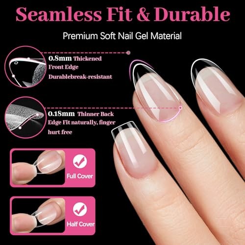 450PCS Short Almond & Round & Square – 3 Styles Nail Short Almond+Square+Round