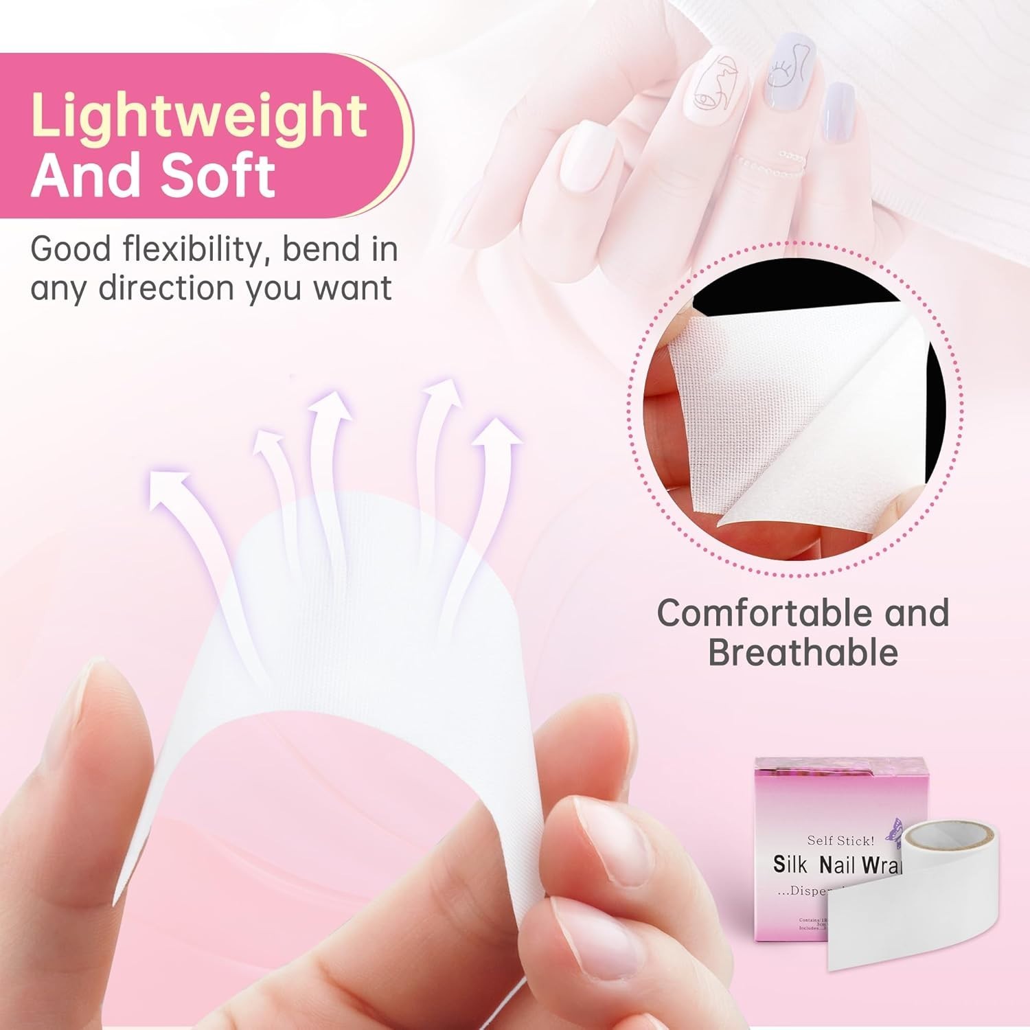 High-Quality Silk and Linen Nail Wrap Tape – Instant Repair Solution for Mani