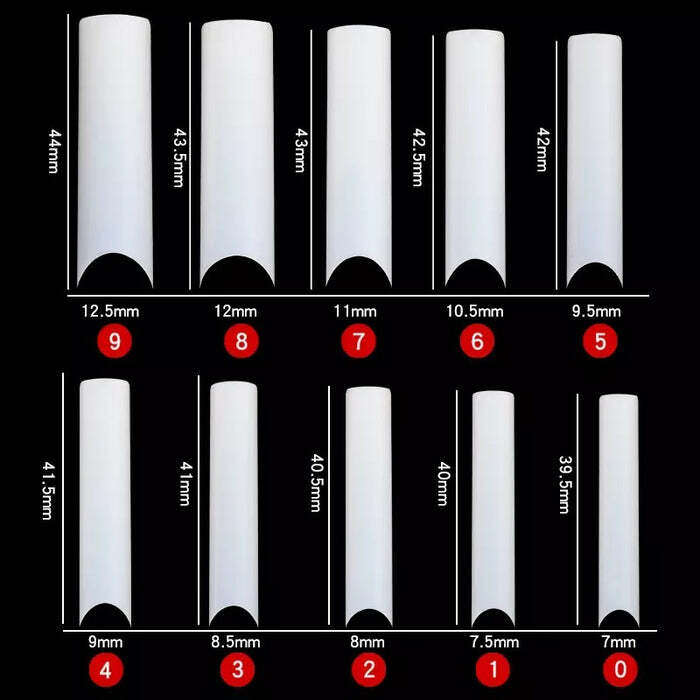 500Pcs XXL C Curve Nail Tips Extra Long Square Fake Nails Half Cover Natural