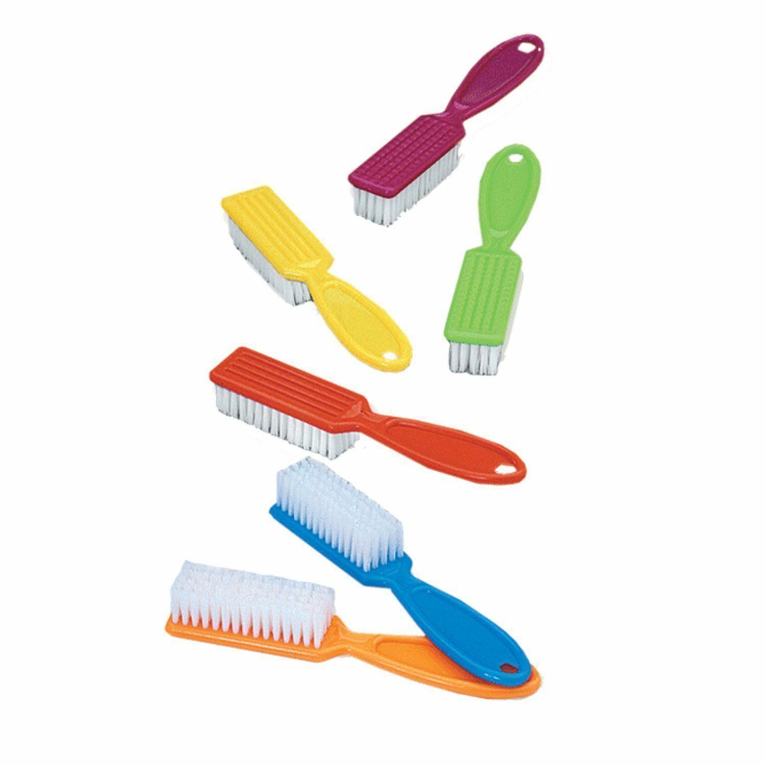 Pro Nail Scrub Brushes for Manicure Assorted Colors (6 pieces)