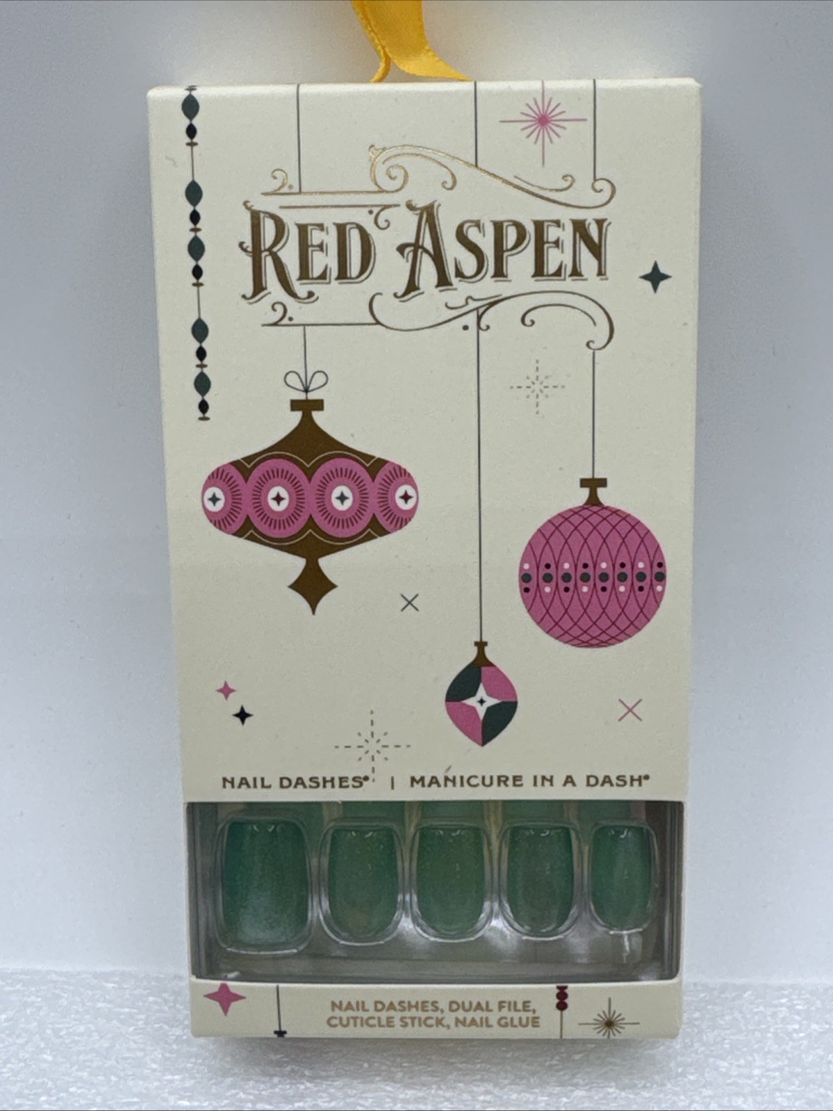 Lot Of 2 Red Aspen Nail Dashes Christmas Sadia’s Snow Globe, Ho Ho Haute Haddie