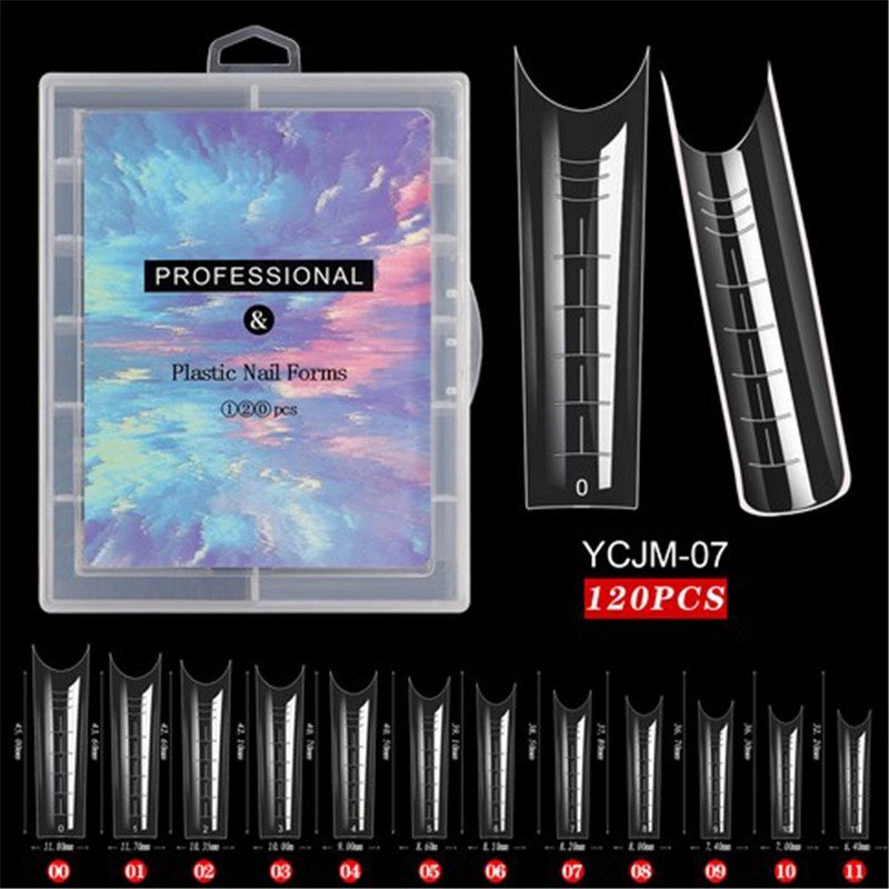 120Pcs Dual Forms Gel Mold Tips Full Cover Nail Quick Building Nail Extension