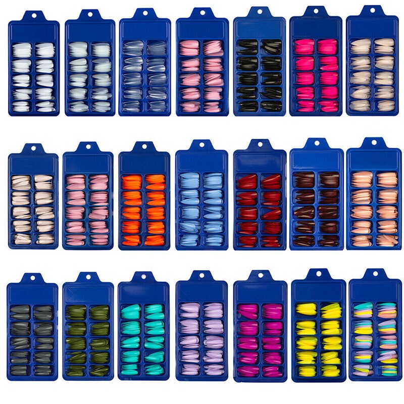 240/100X Long/Short Ballerina False NailTips Acrylic Coffin Full Cover FakeNail✔