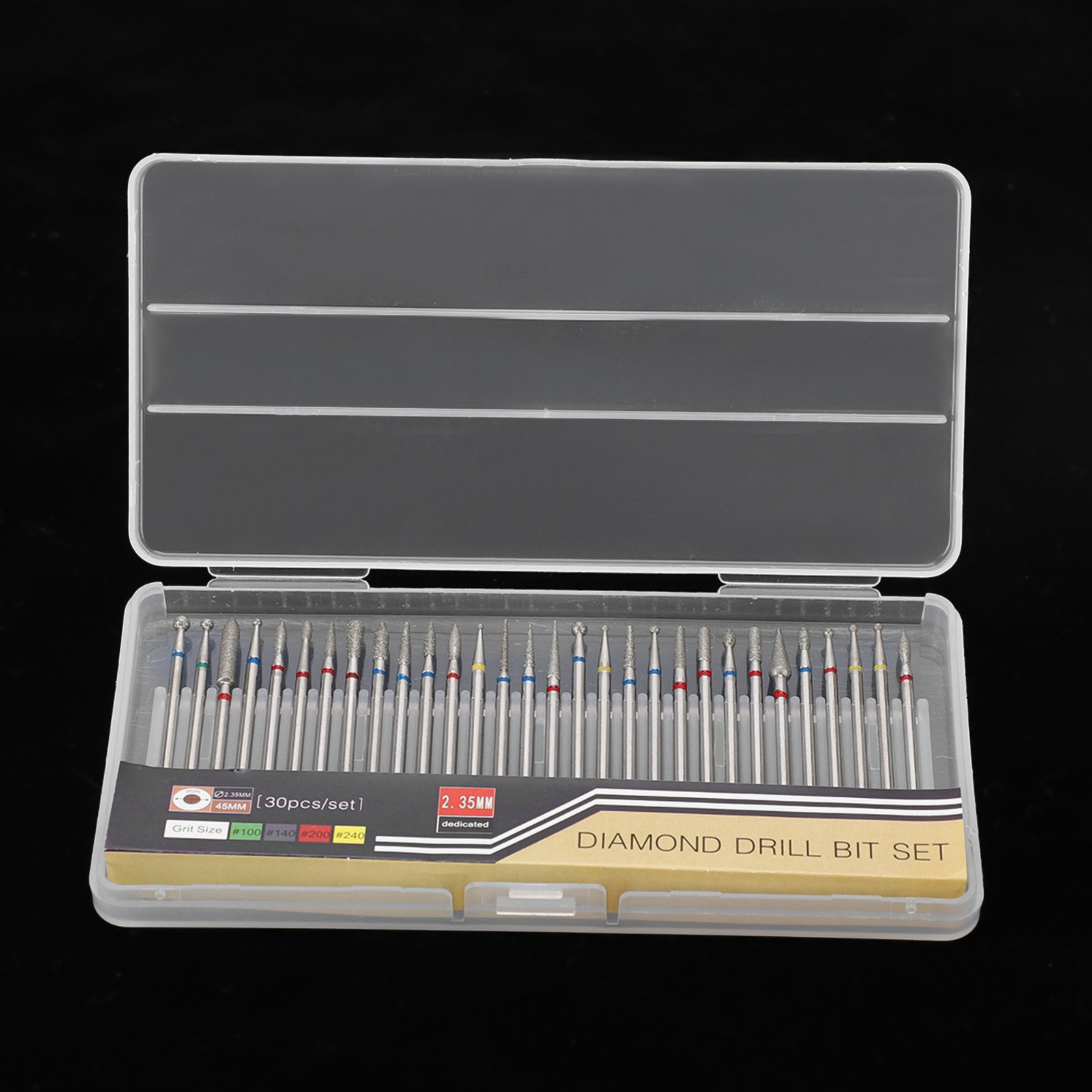 30Pcs/Set Diamond Grinding Head Nail Art Drill Polish Head Kit Nail Drill