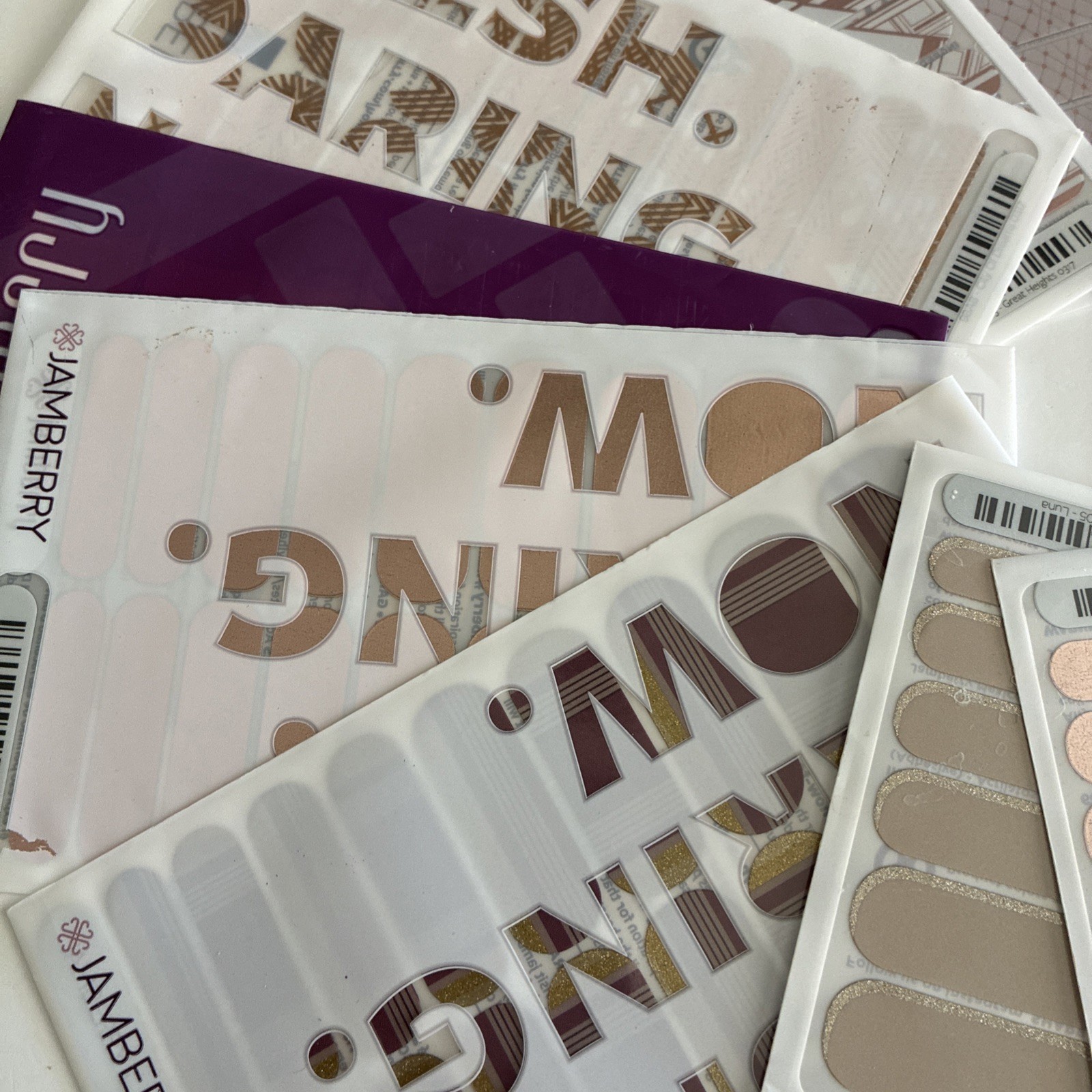 NEW ALL Gold /RoseGold Jamberry Lot Of 15 Full Sheets Nail Wraps