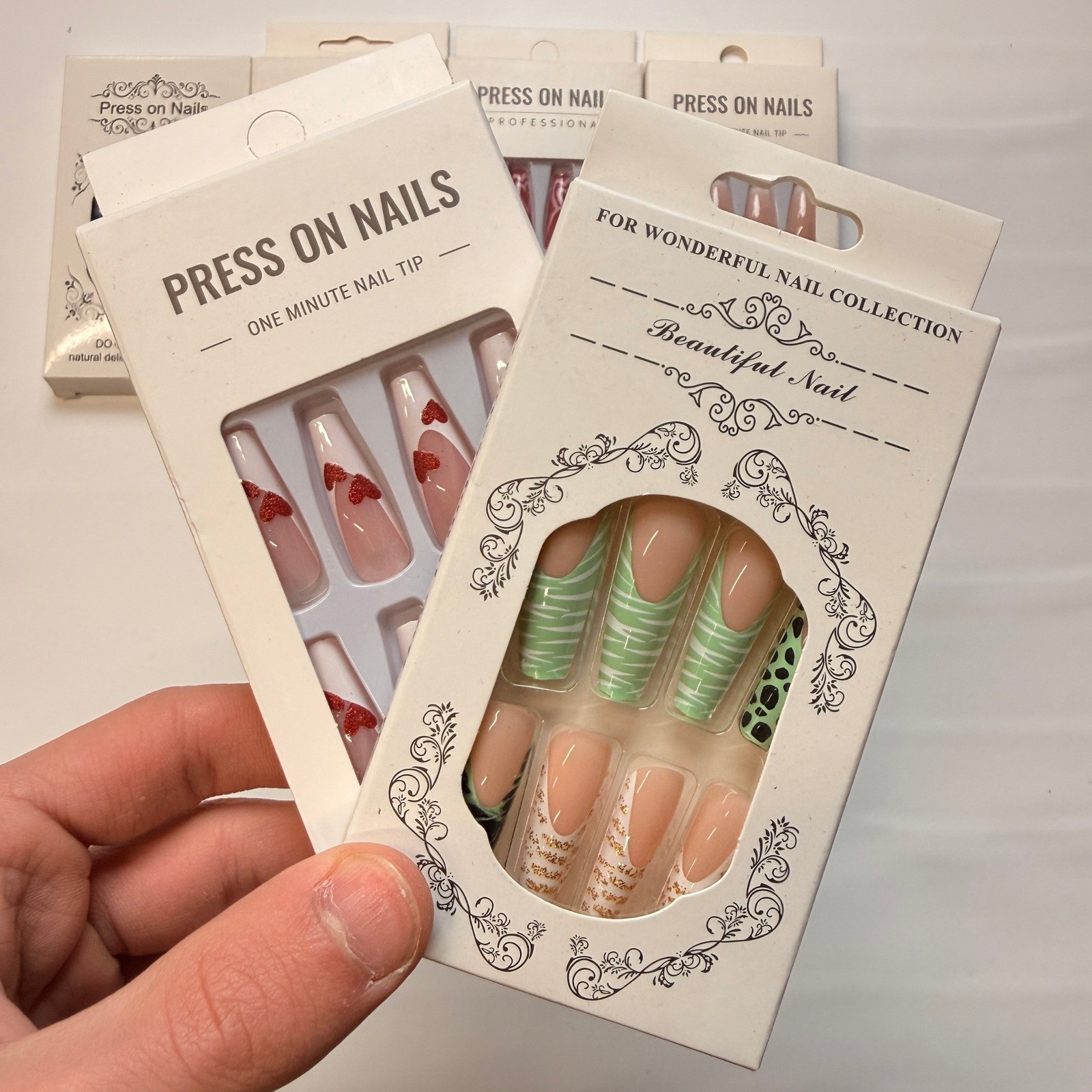 Lot of 10 Pack of 24 New False Press On Nails Assorted Designs and Colors №N8
