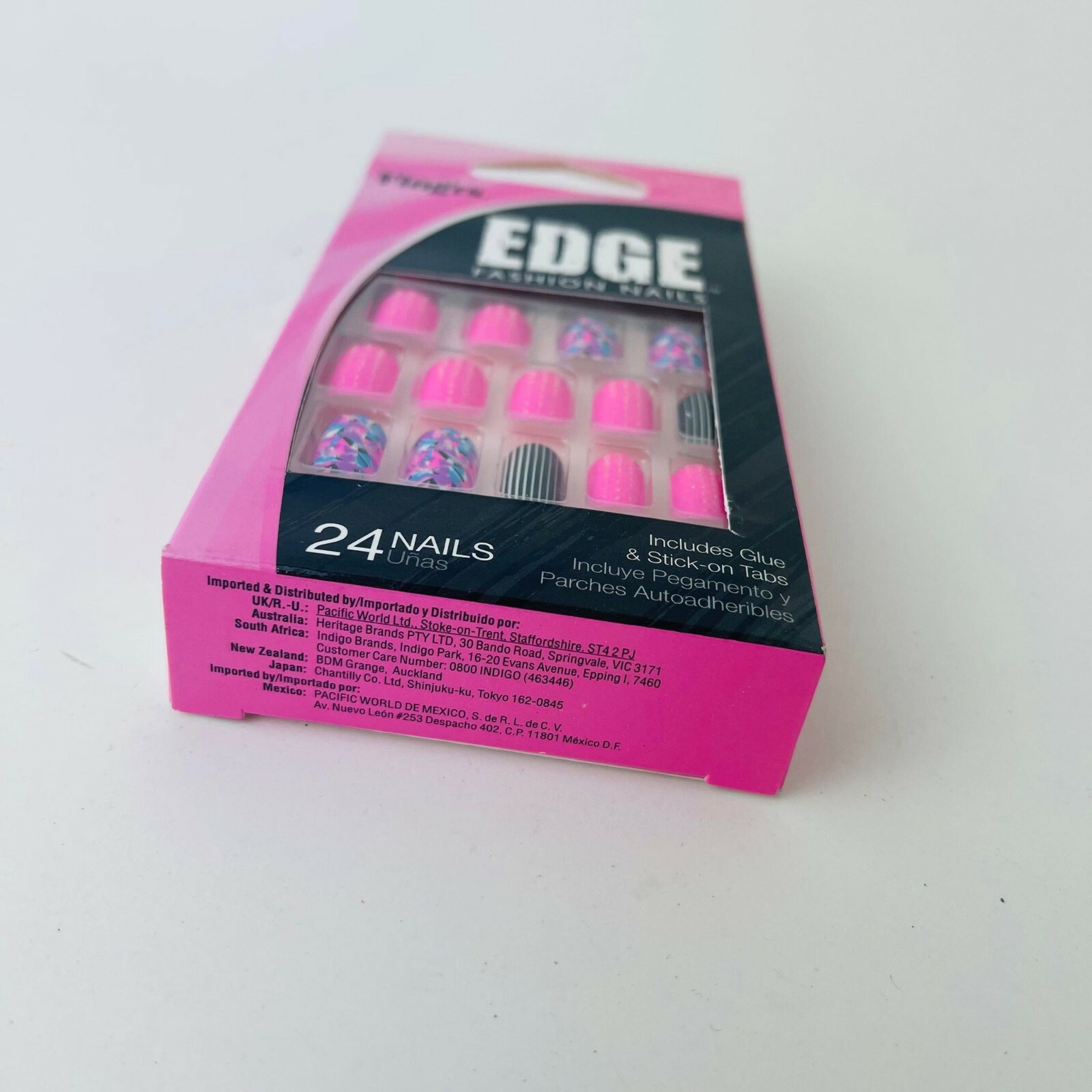 Set of 3 Fing’rs Edge Fashion Nails, W/ Glue & Stick-on, Short, 24 Nails – 31115