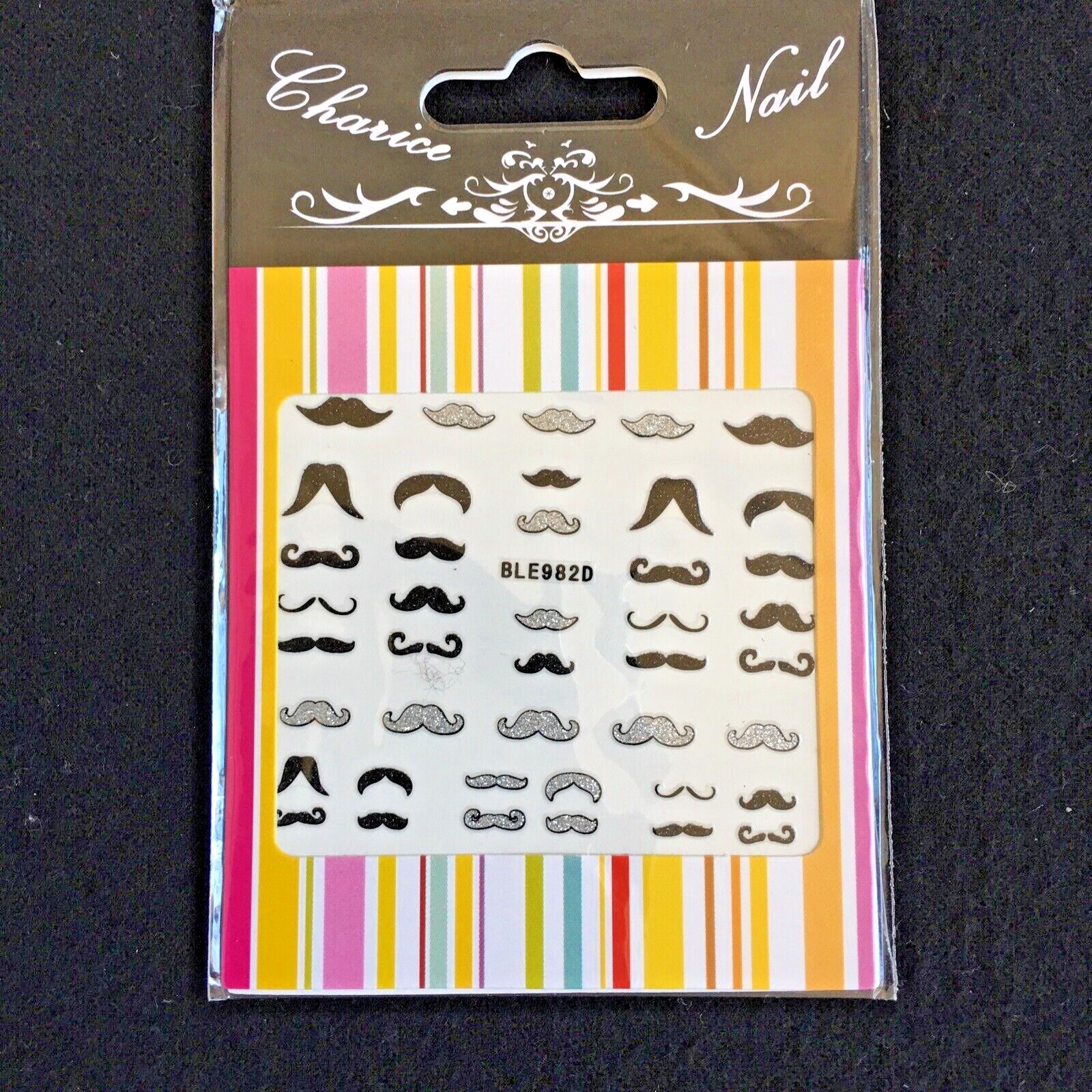 Mustache 3D Glitter Nail stickers Nail Art Sticker ( #49 ) St-259