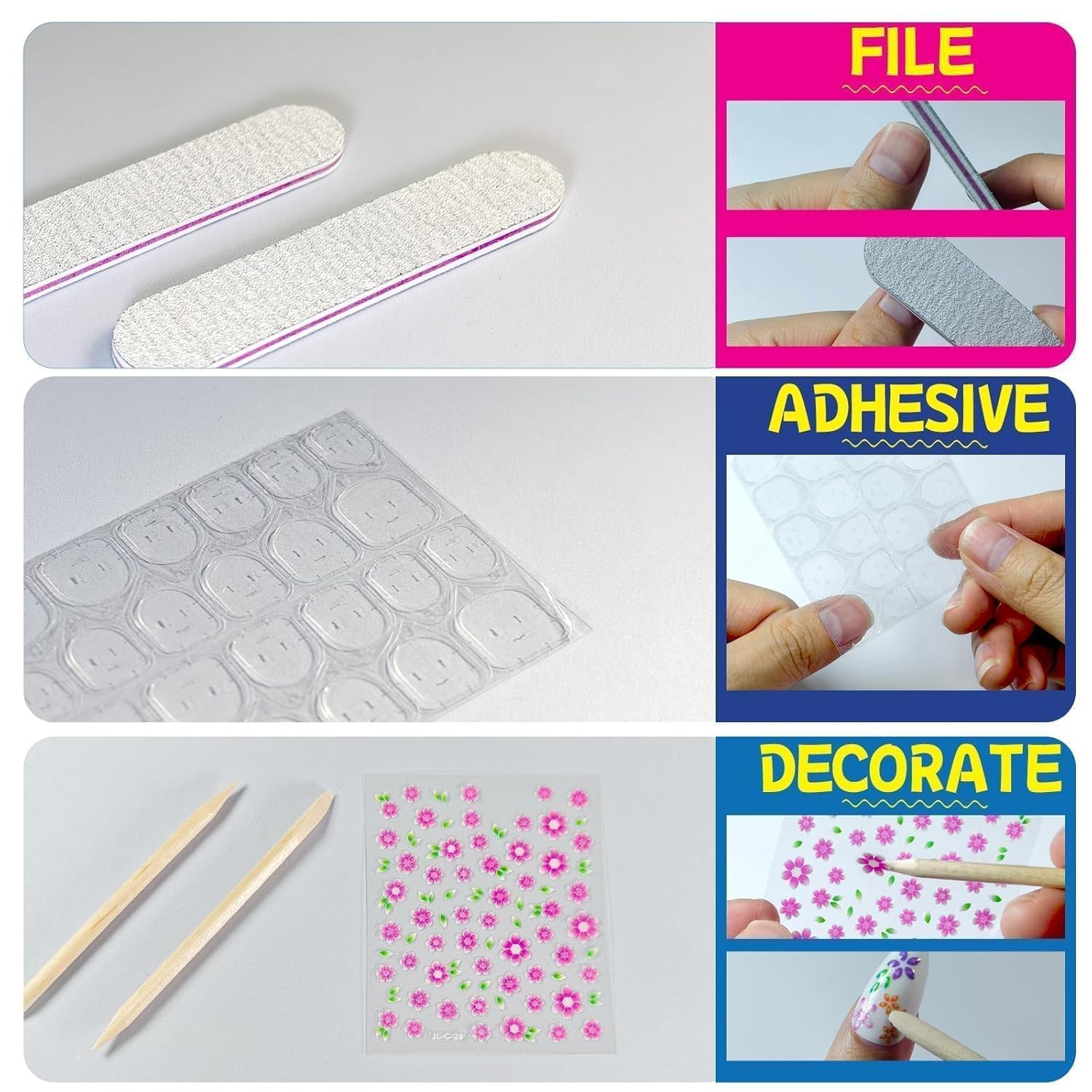 Press on Nails 576Pcs with 12Pack Glossy Medium Almond & Short round (Natural)