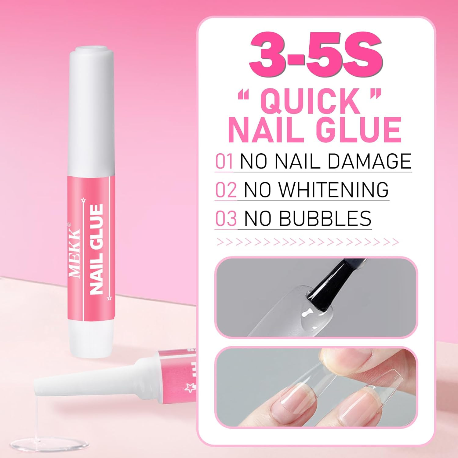 Nail Glue,Super Strong & Long-Lasting Nail Glue for Acrylic Nails,Press Ons&Brok