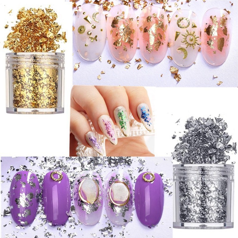 3 Bottles Broken Gold Foil Flakes Foil Fragments for Resin Jewelry Making