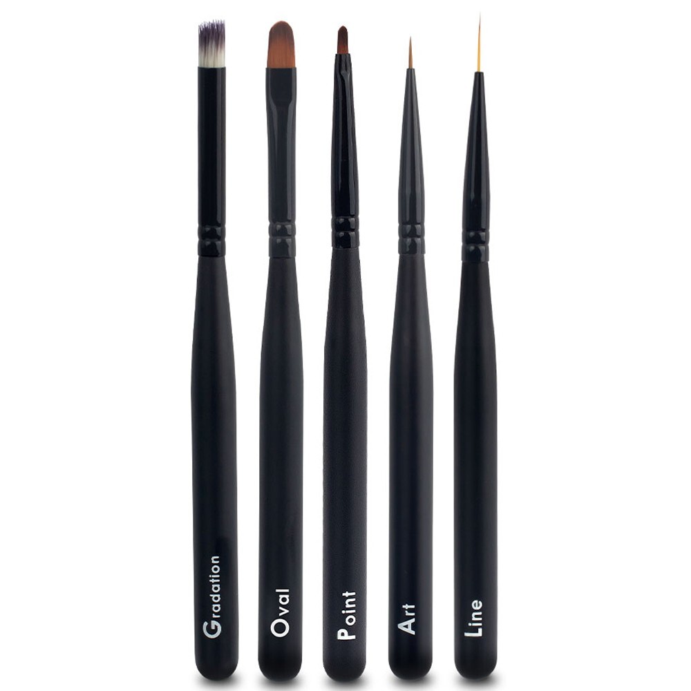 Jello Jello Flexible Nail Brush 5-Piece Set | Precision Nail Art | High Tension