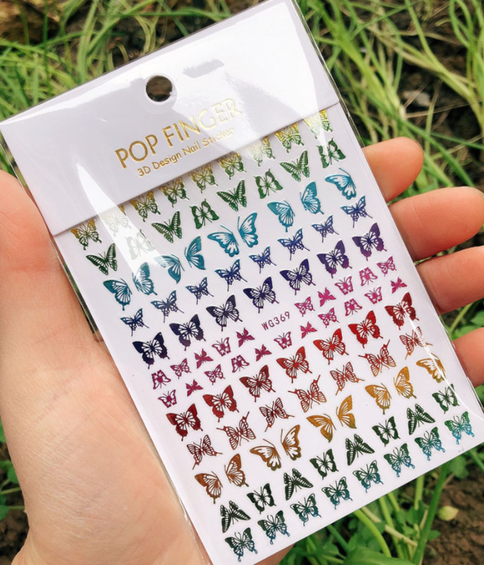 Nail Art Stickers Holographic Butterfly Self Adhesive Stickers US seller NH17