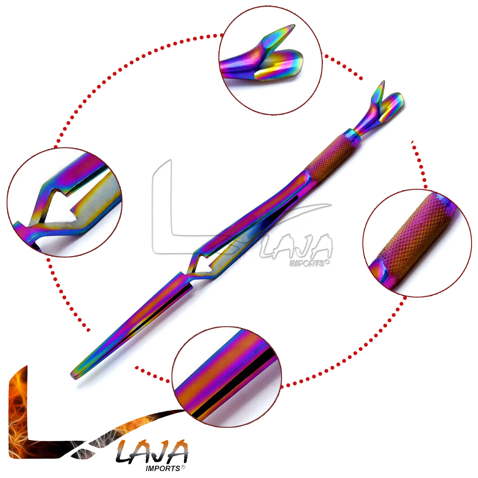 Nail Pinching C Curve Pusher Multi-Function Acrylic Nails Pincher Titanium Color
