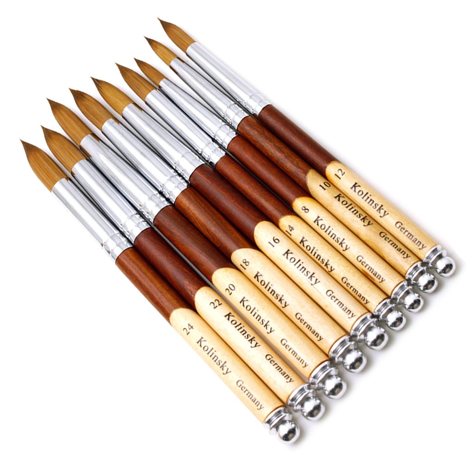 #8-24 Wood Handle Nail Art Brush Draw Polish Painting UV Gel Liner Pen Manicure