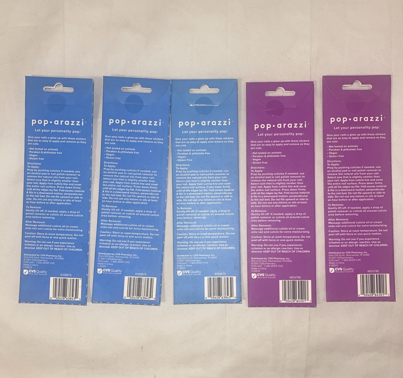 Lot of (5) POP ARAZZI Nail Polish 12 Pack Stickers (New)