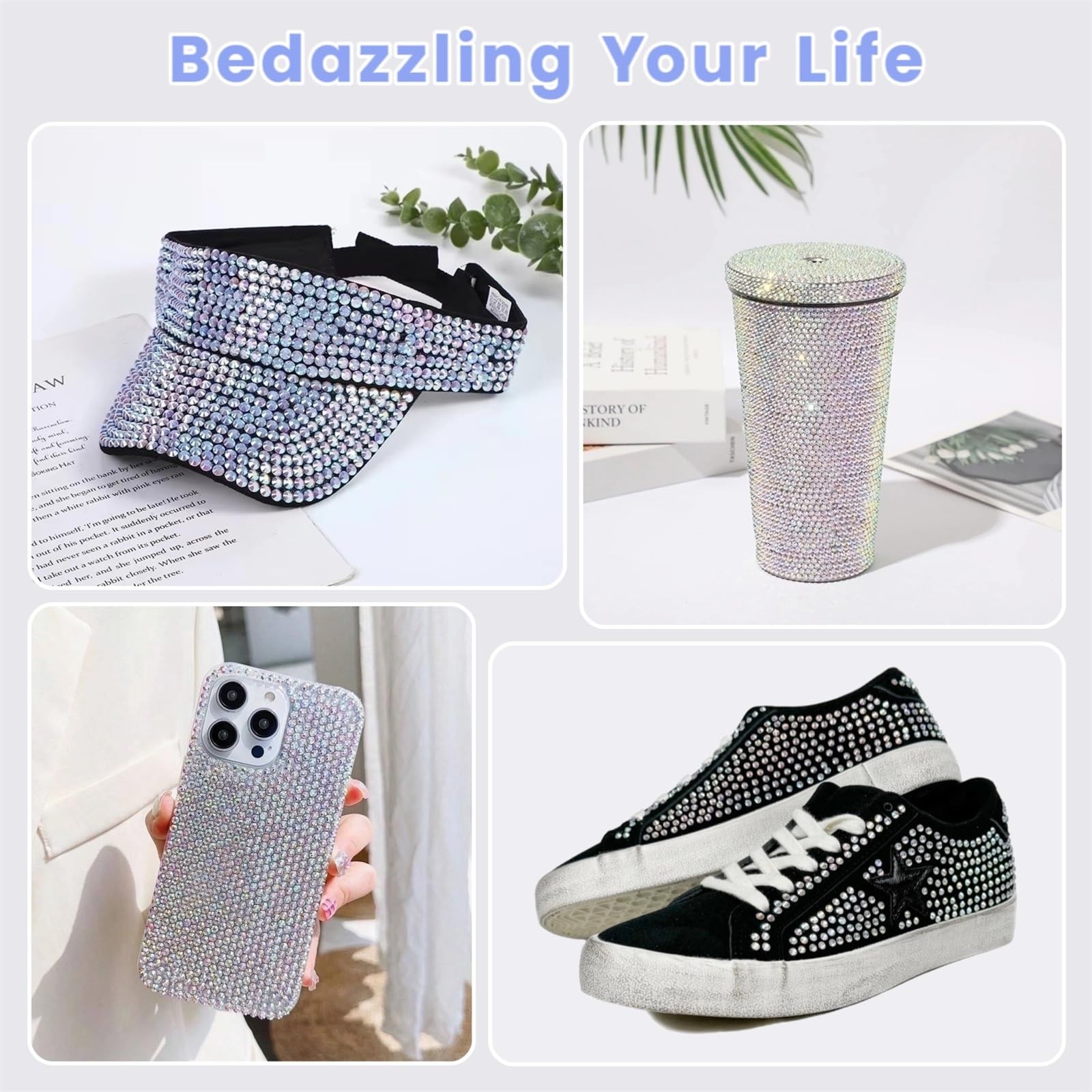 Rhinestone Picker Tool, 2 Pack Rhinestone Pen Bedazzling Pen with Tweezer