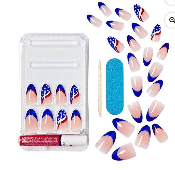 Kiss Voguish Fantasy Smooth Glue on Nails Medium 28 nails