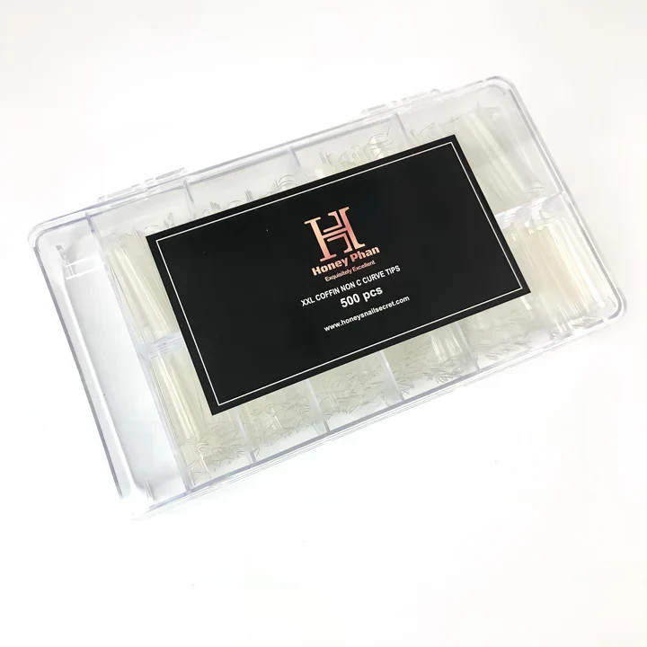 Nail Tips Square XXL Tips 500 PCS No C Curve Gel Tips Extra Long Square Straight