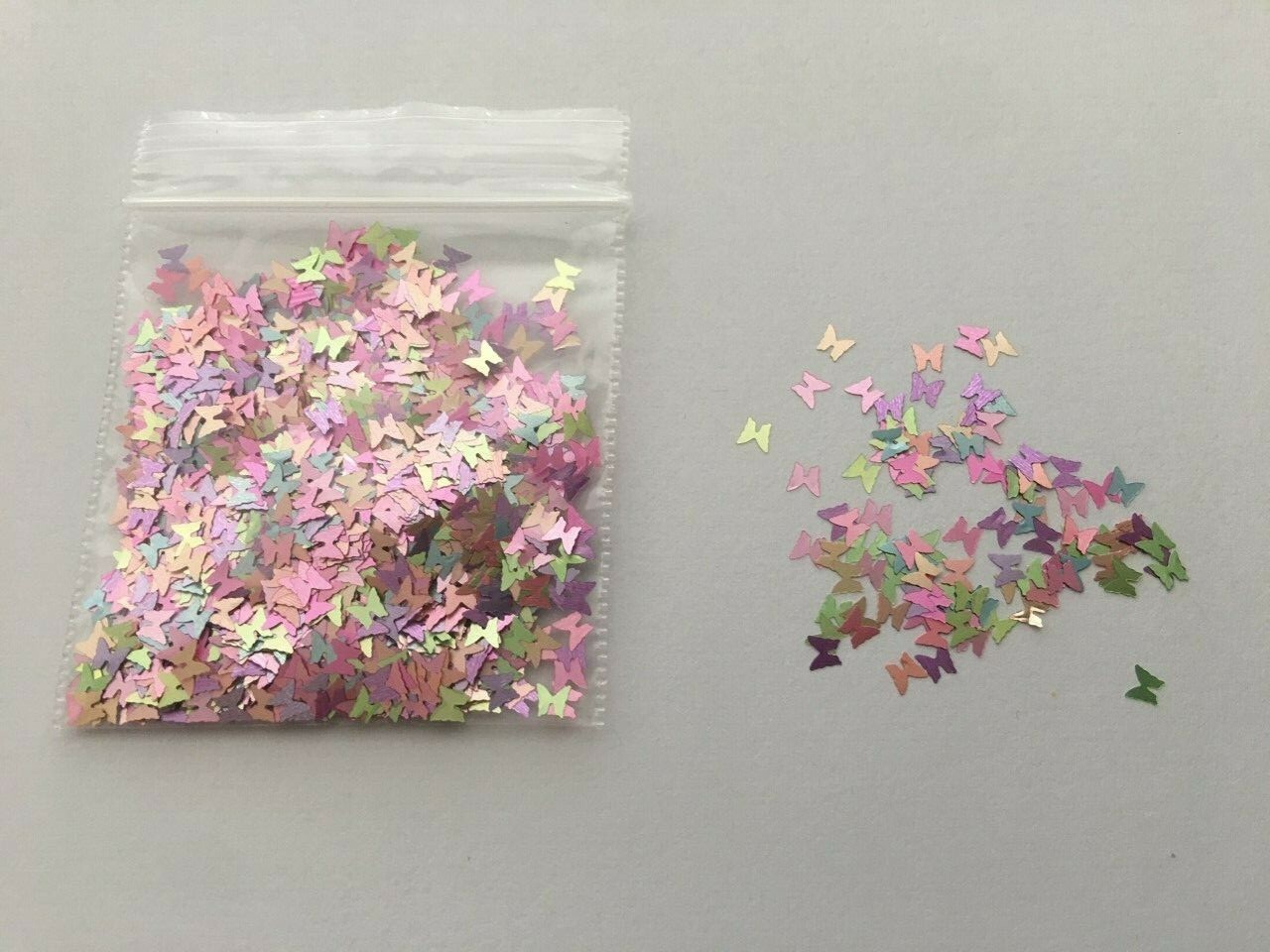 Metallic Pastel Pearlescent BUTTERFLY 4mm Glitter Nail Art Solvent Resist(1Tbsp)