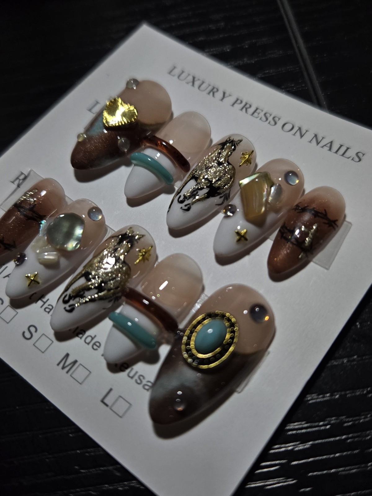 Western Theme Press On Nails HANDMADE