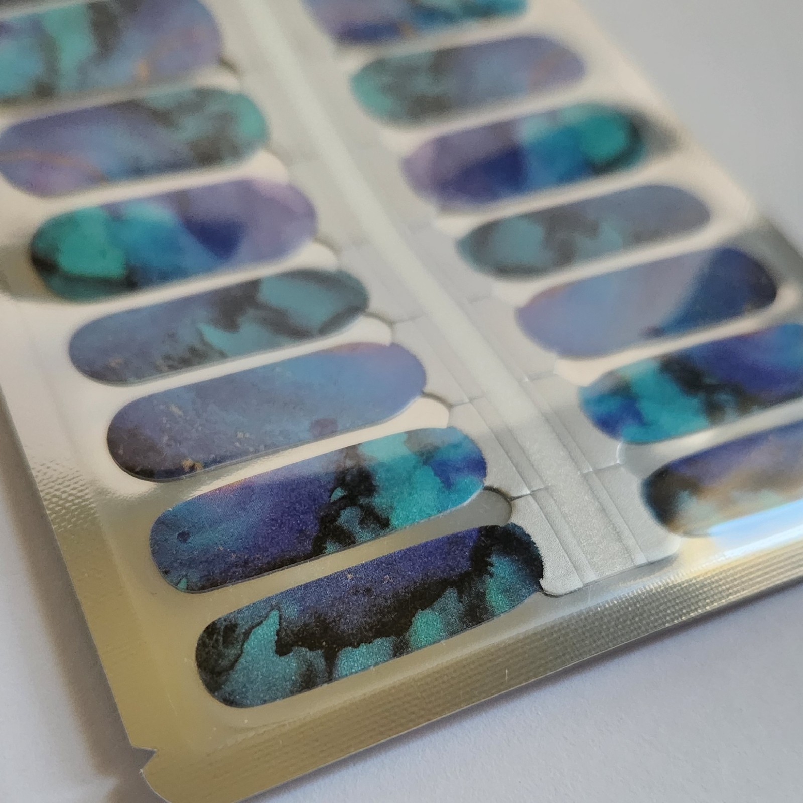 Blue Teal Marble Nail Wraps Nail Strips Ocean Stone Nail Stickers