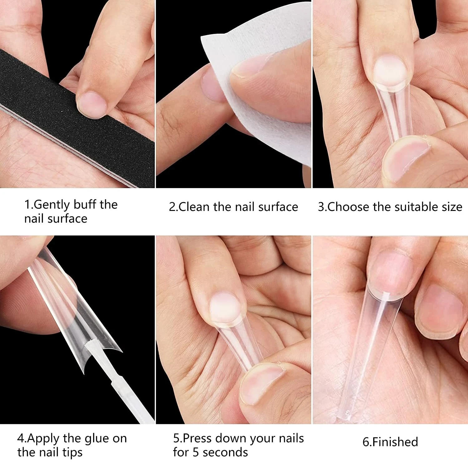 Nail Tips Square XXL Tips 500 PCS No C Curve Gel Tips Extra Long Square Straight
