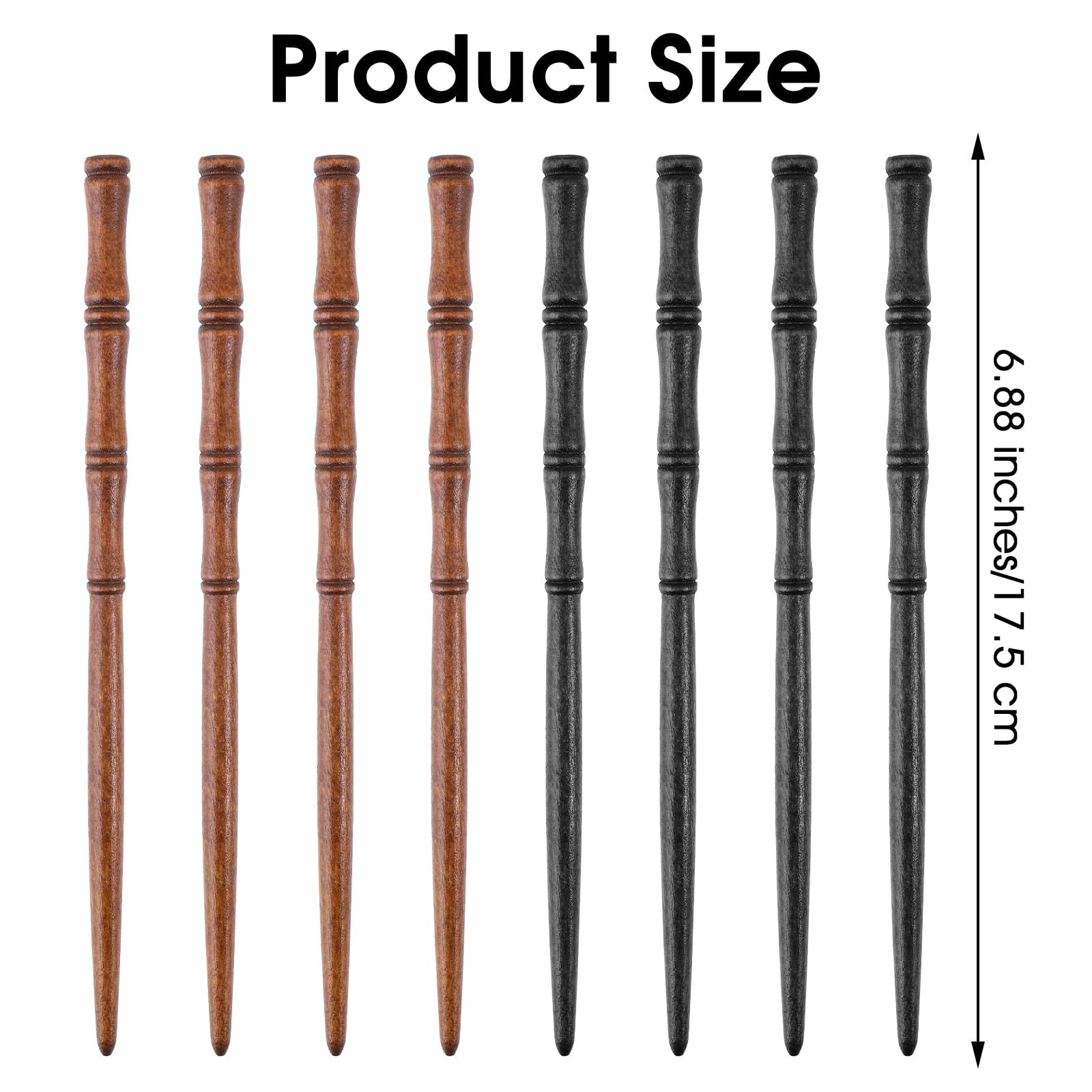 Gjinxi Wooden Sticks Hair Chopstick 8PCs,Bamboo 1 Count (Pack of 8), Brown