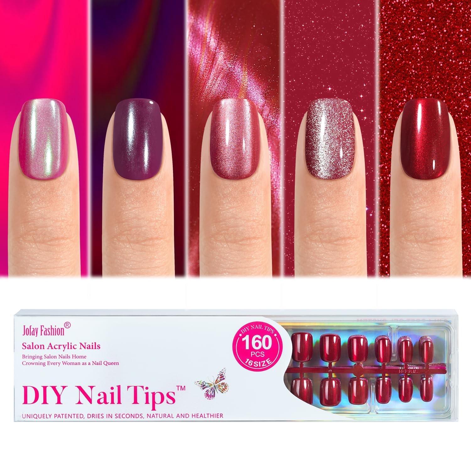 Bt Art Box Press On Nails – 160 PCS Soft Gel Fake Nails Kit for Manicure