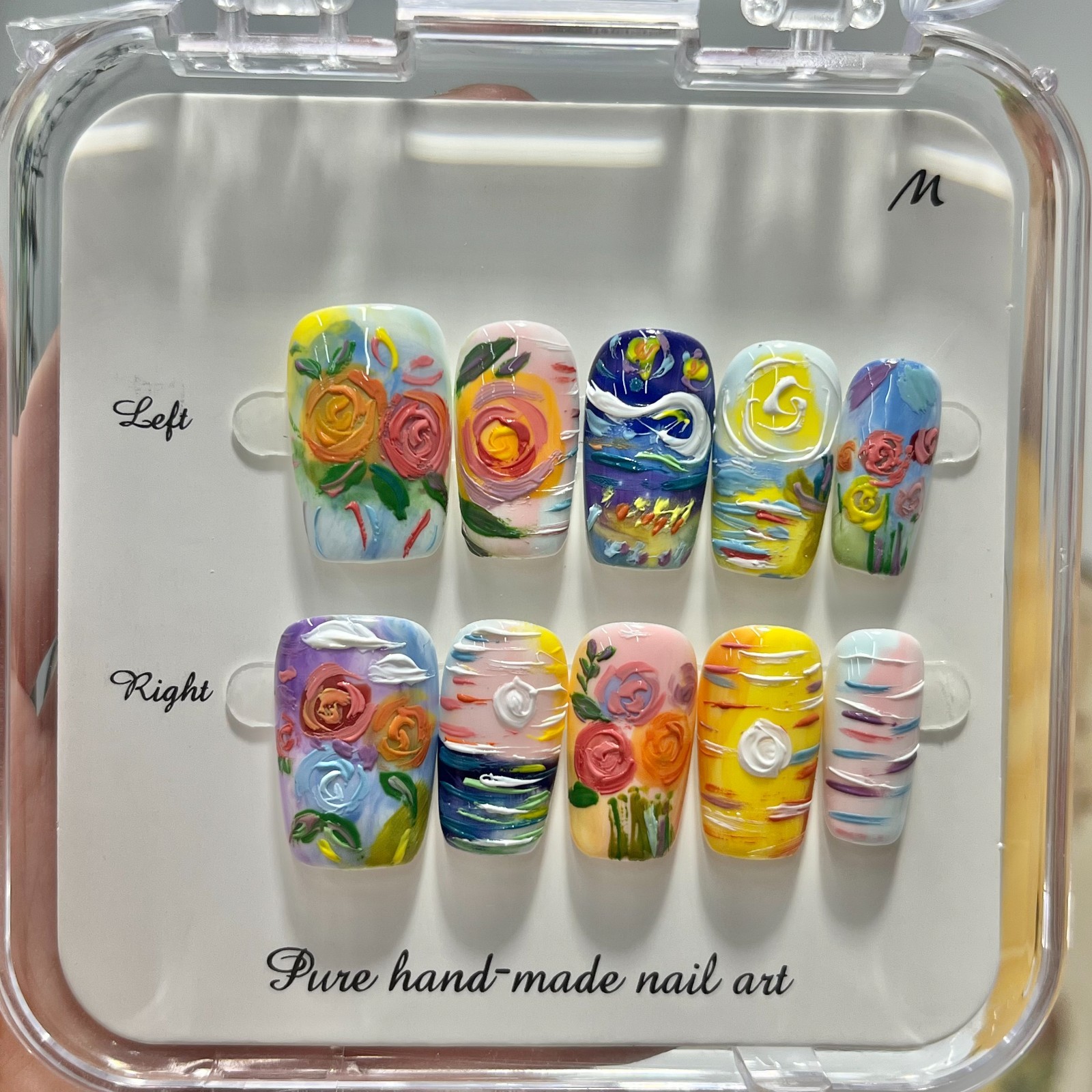 Abstract Oil Painting Van Gogh Inspired Handmade Press On Nails
