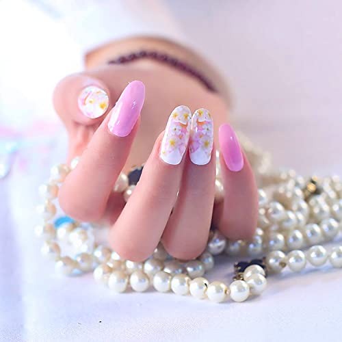 5 Sheets Flower Nail Wraps for Women Nail Polish Strips Flower, Solid Color