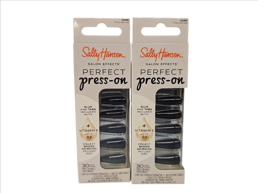 2 Pack Sally Hansen Nails Salon Effects Perfect Press On CO331 Onyx-pected