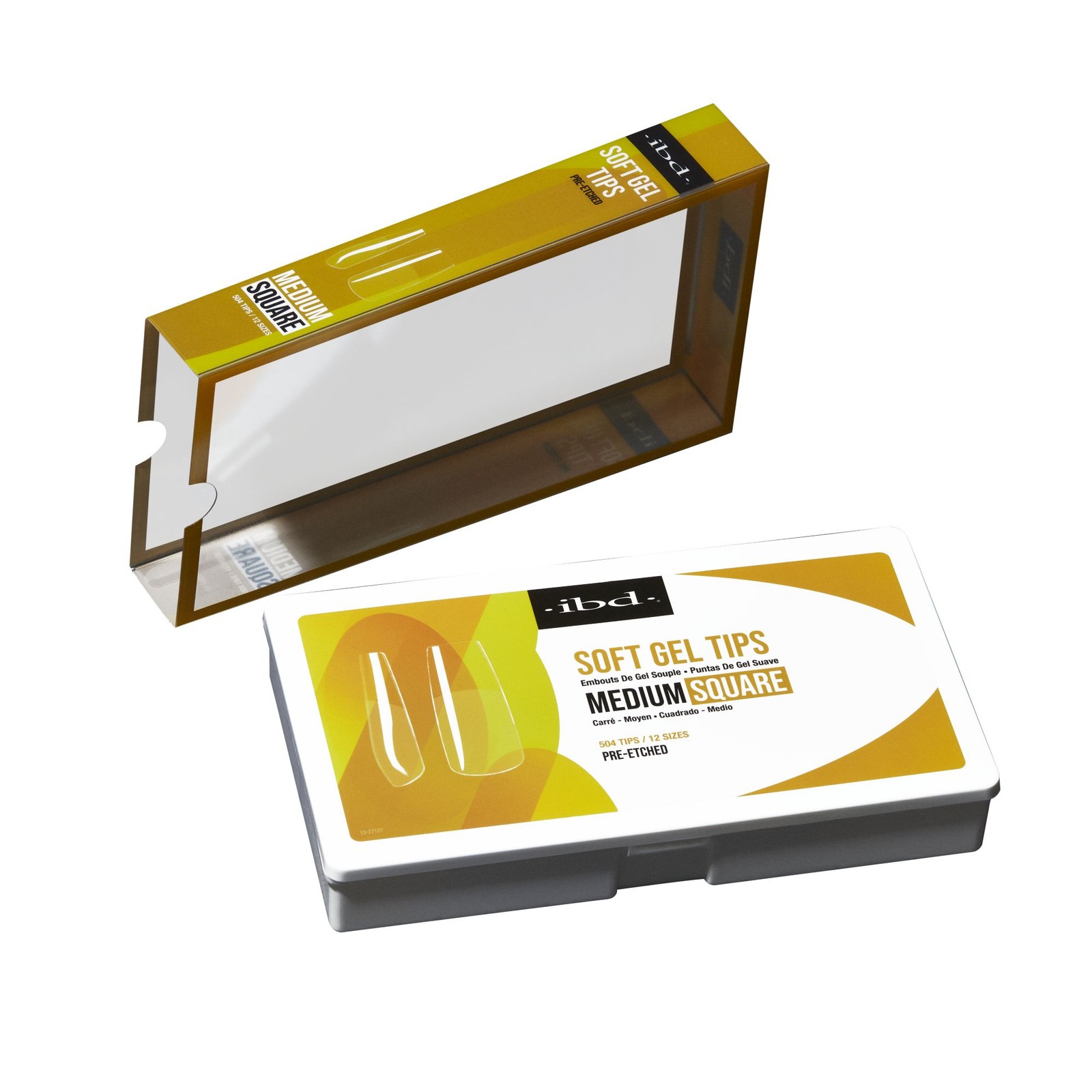 IBD Clear Soft Gel Tips – Medium Square, 504 ct.