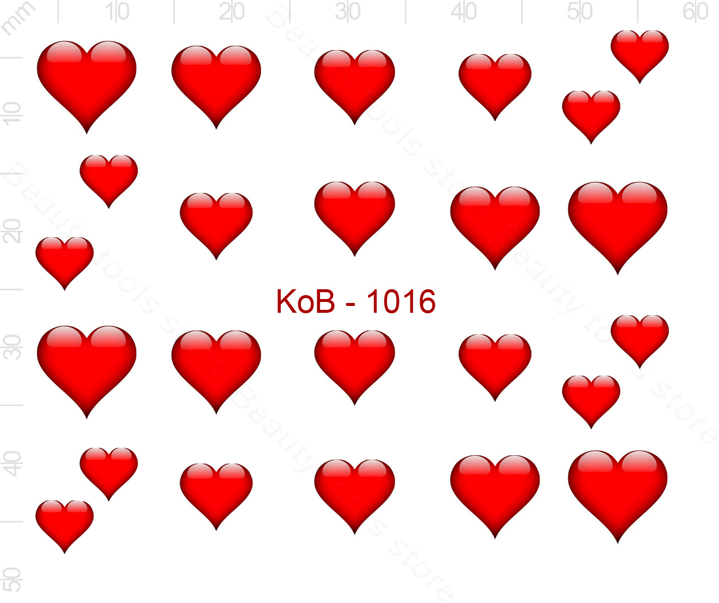 Nail Art Water Transfer Sticker Decal Stickers Pretty 3D Heart Red KoB-1016