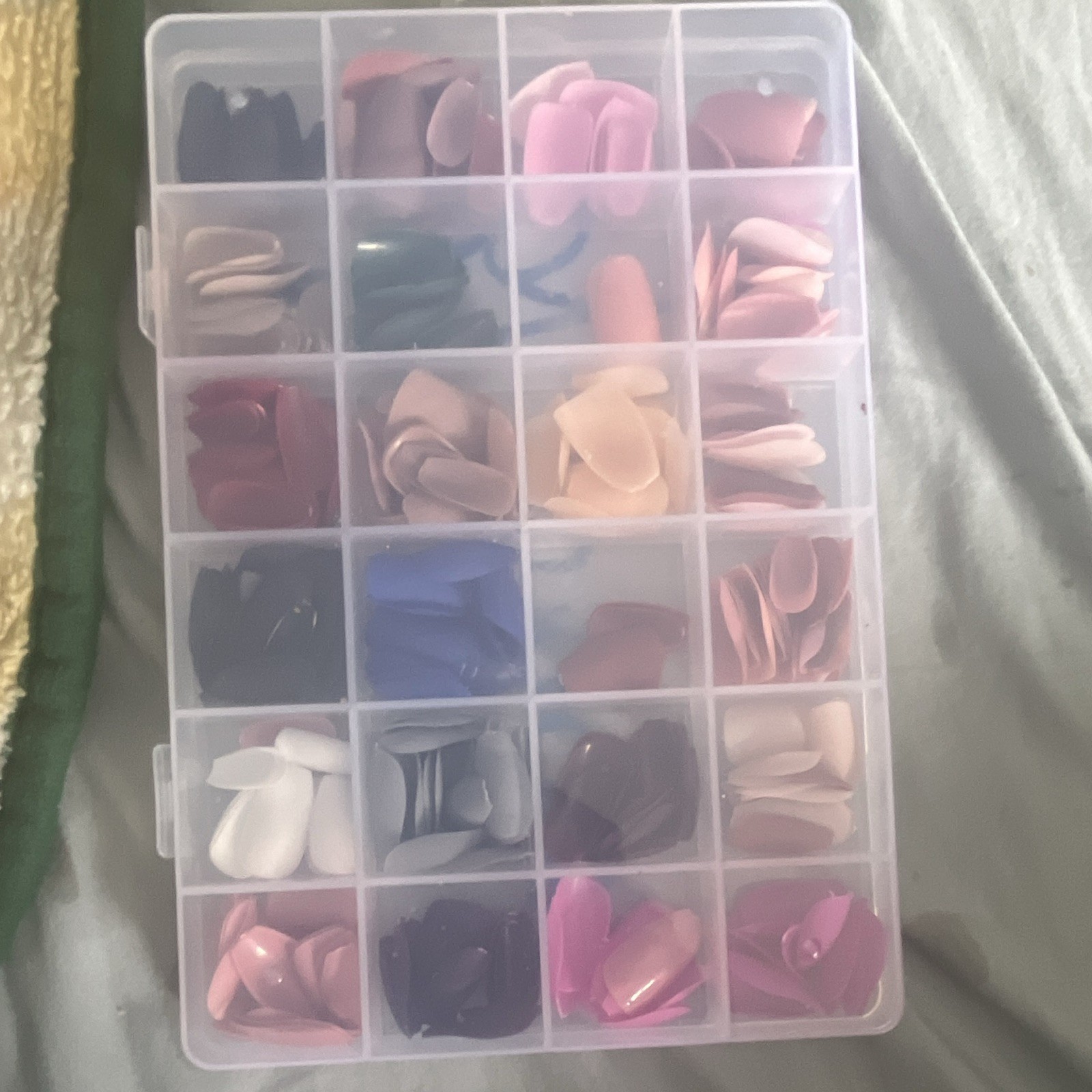 Multicolor Matte Coffin Full Cover Nail Tips with Box for Nail Art