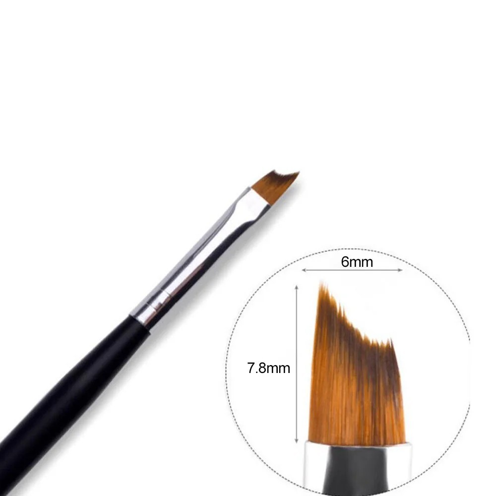 1pcs 16cm French Nail Brush Oblique French Tips Pen Black Handle Smile Brushes