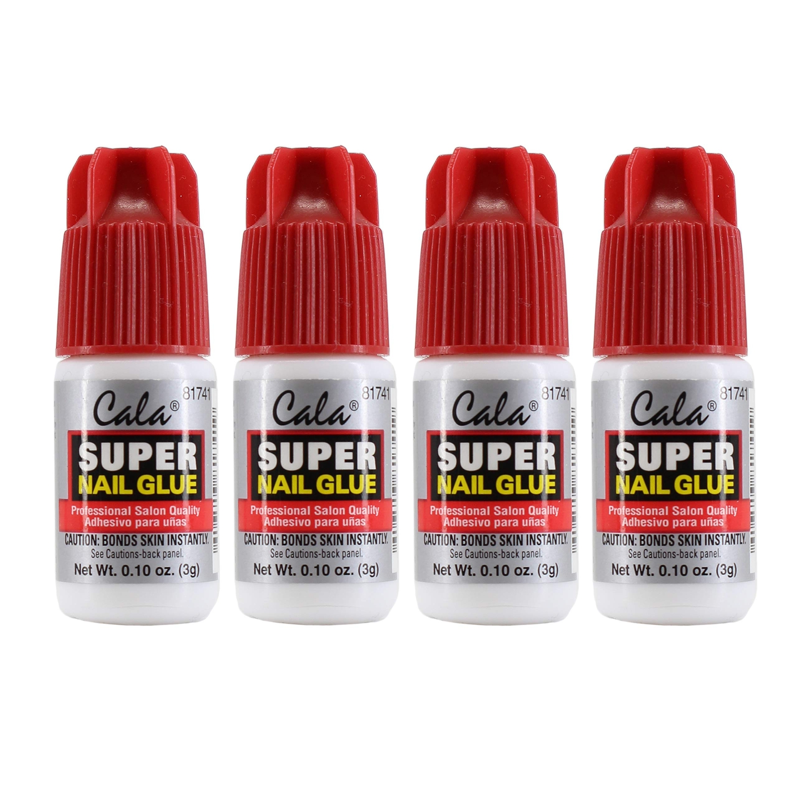 Cala Super Nail Glue Professional Salon Quality Quick and Strong Nail 4 Bottles
