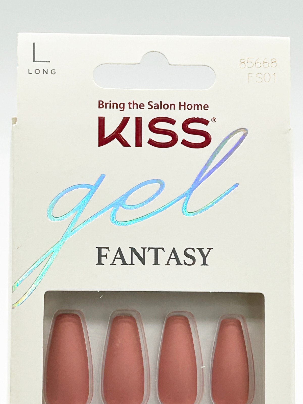 Kiss Long-Length Glue-On Nails, Matte Rose Pink, Smooth Gel Finish, 85668 FS01