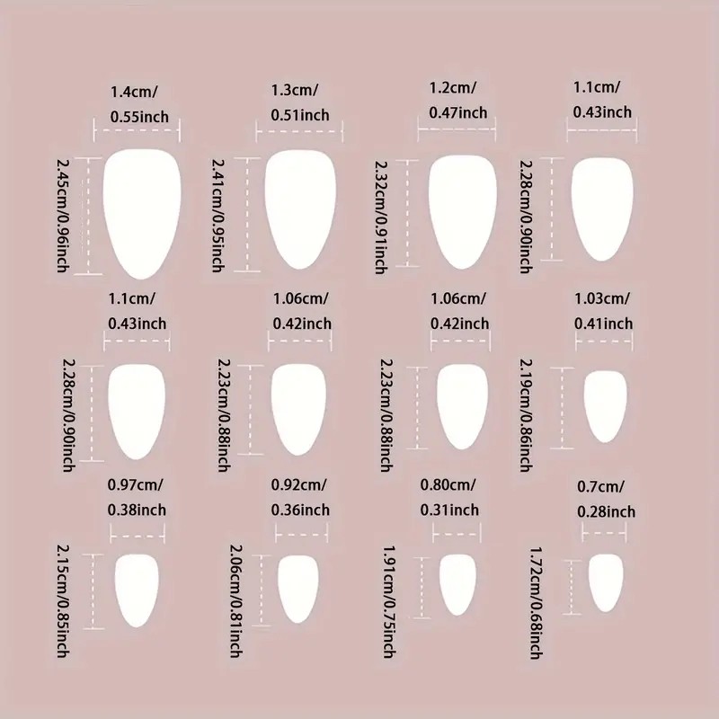 60Pcs Flower Ladybug Pastel Oval Press on Nails, Cute Fresh Nude Fake Nails