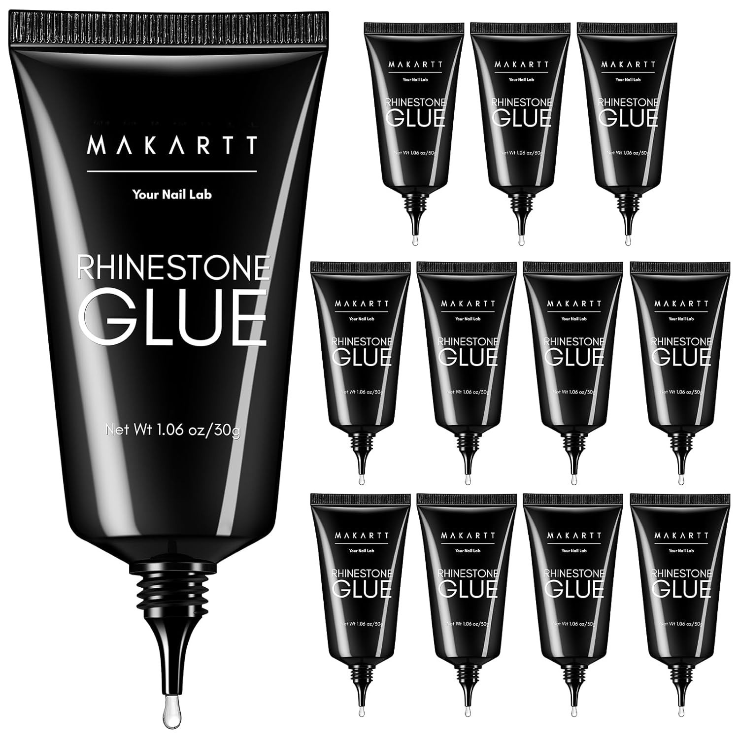 Rhinestone Glue for Nails 12PCS 30ML Super Strong Gel Adhesive for Nail Art a…
