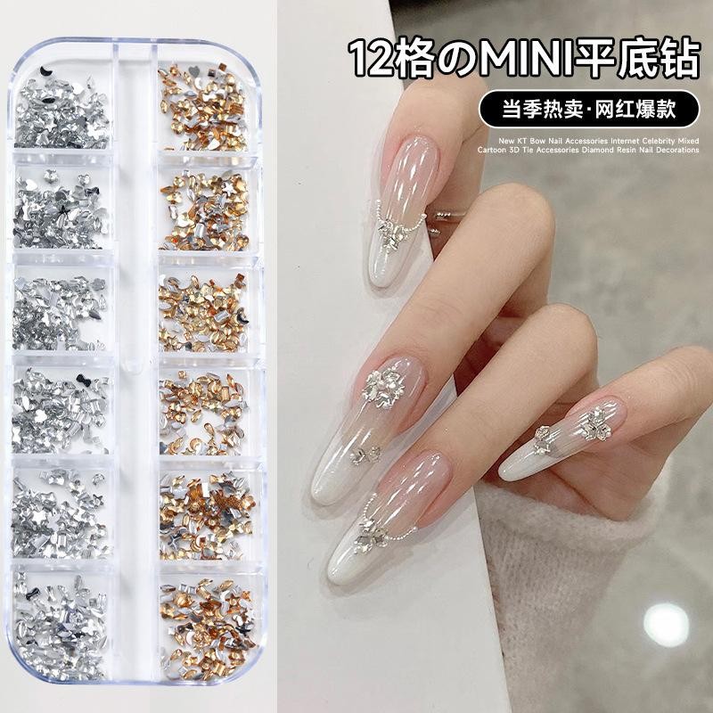 1-2mm Irregular Shape Nail Rhinestones Micro Flat Back Gems for Acrylic Gel Nail